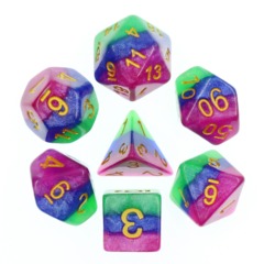 HD Polyhedral 7 Dice Set Jester's Gambit